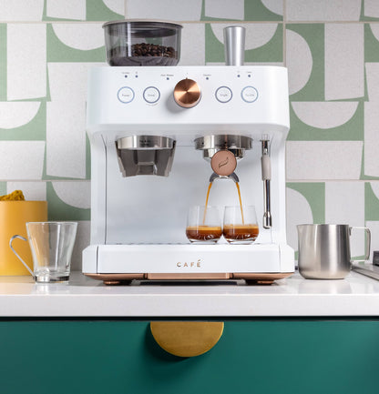 Cafe Bellissimo Semi-Automatic Espresso Machine & Frother – Matte White